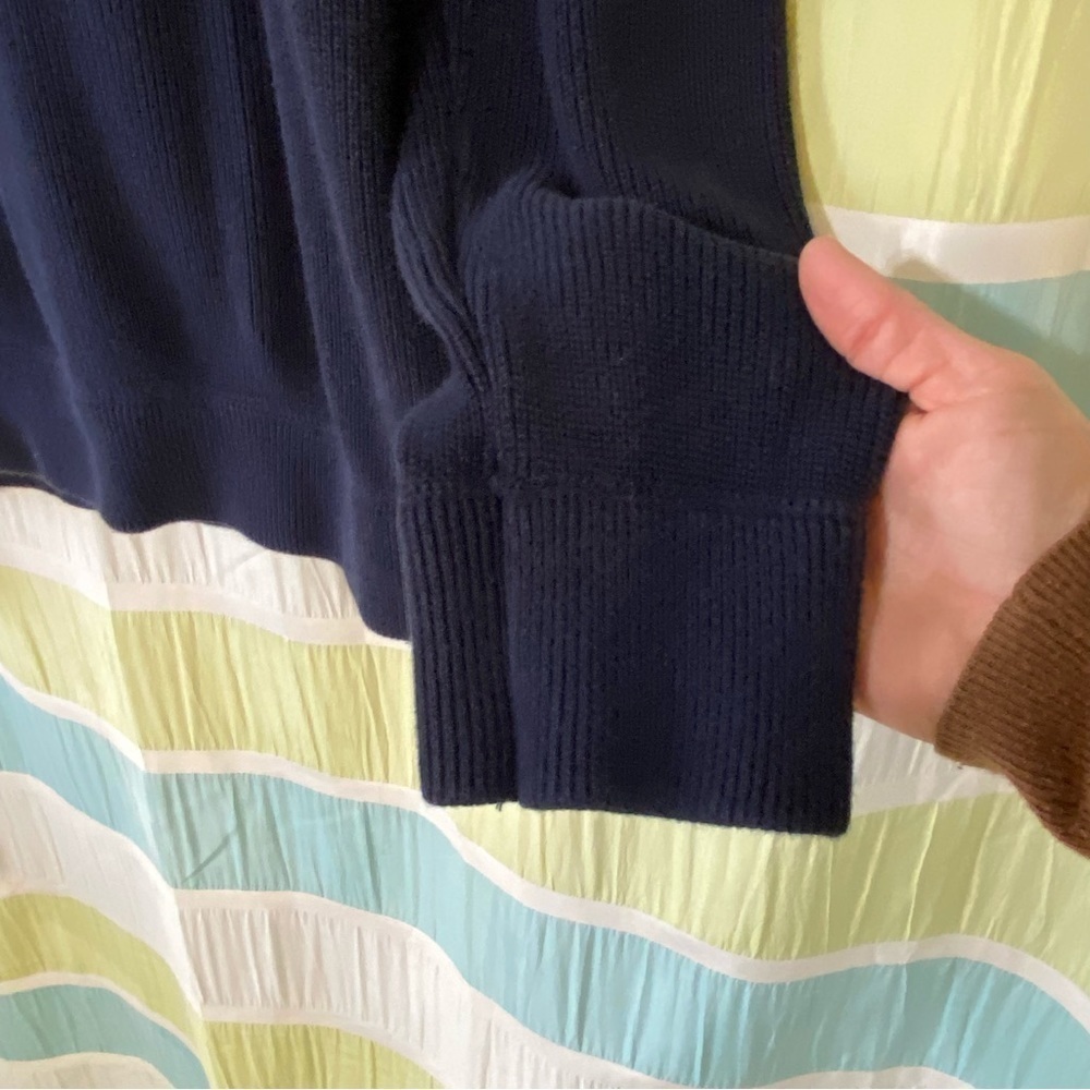 Vintage Eddie Bauer Oversized Cotton Knit Sweater Navy Blue Sz XL - Picture 5 of 9